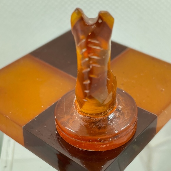 Vintage Baltic amber horse chess figurine USSR Soviet 1967 - Picture 4 of 6